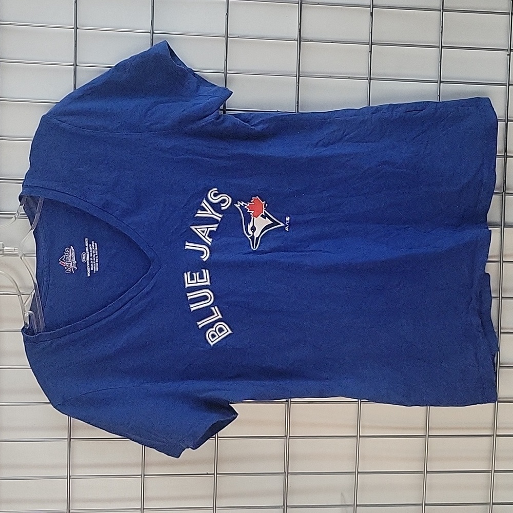 Majestic Women's Blue Jay t-shirt size LG  blue